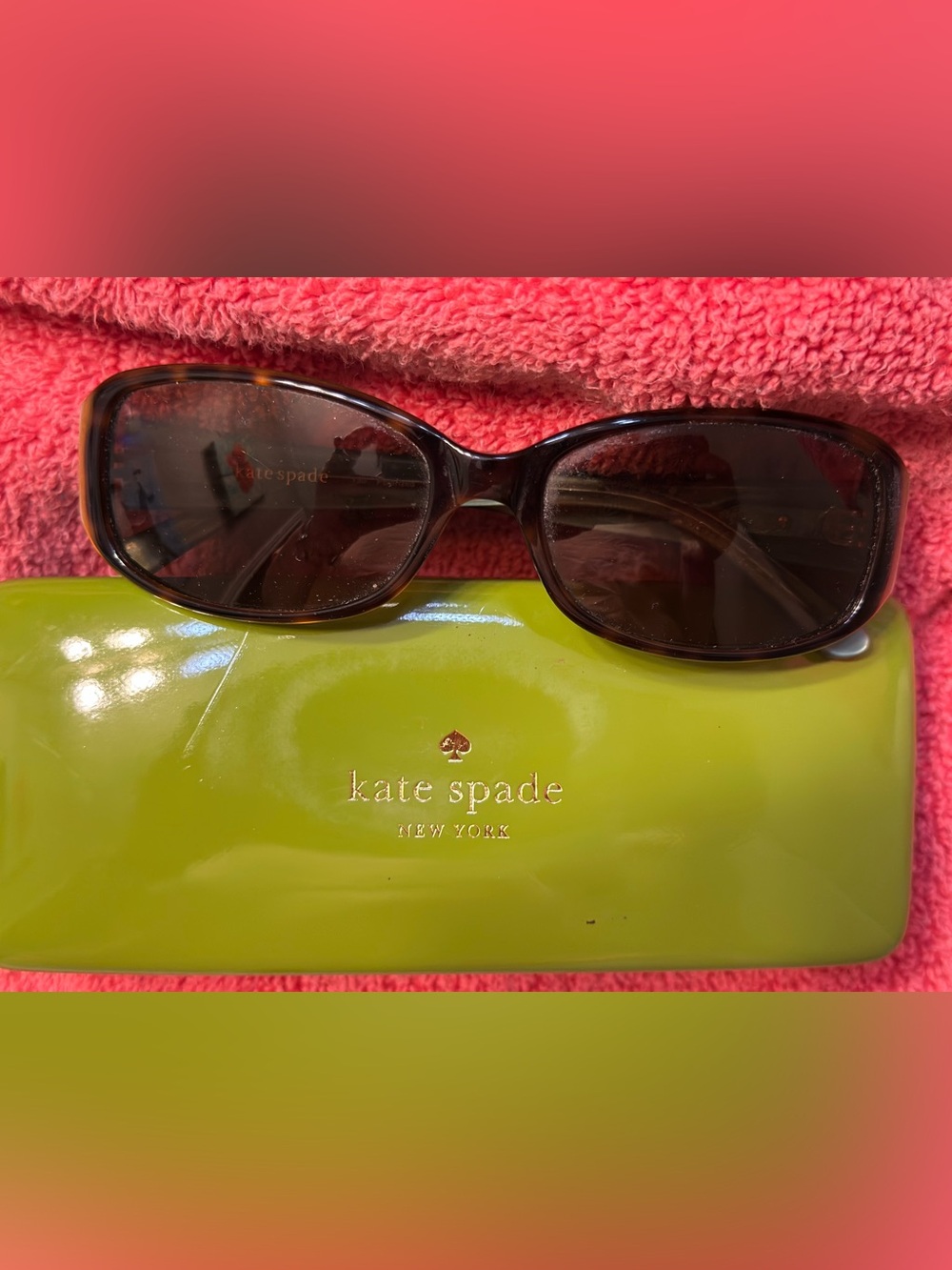 kate spade Brown Tortoiseshell Women's Sunglasses with case and cleaning cloth - Picture 7 of 14